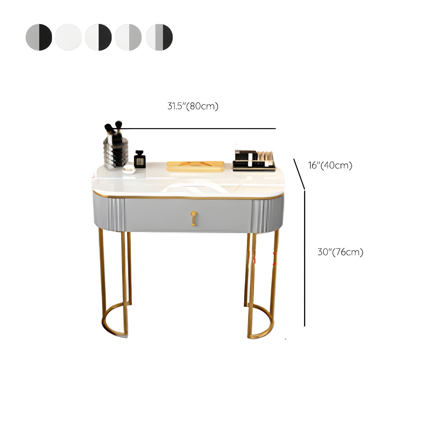 Lighted Mirror Makeup Vanity Storage Box Vanity Dressing Table for Bedroom - image 16