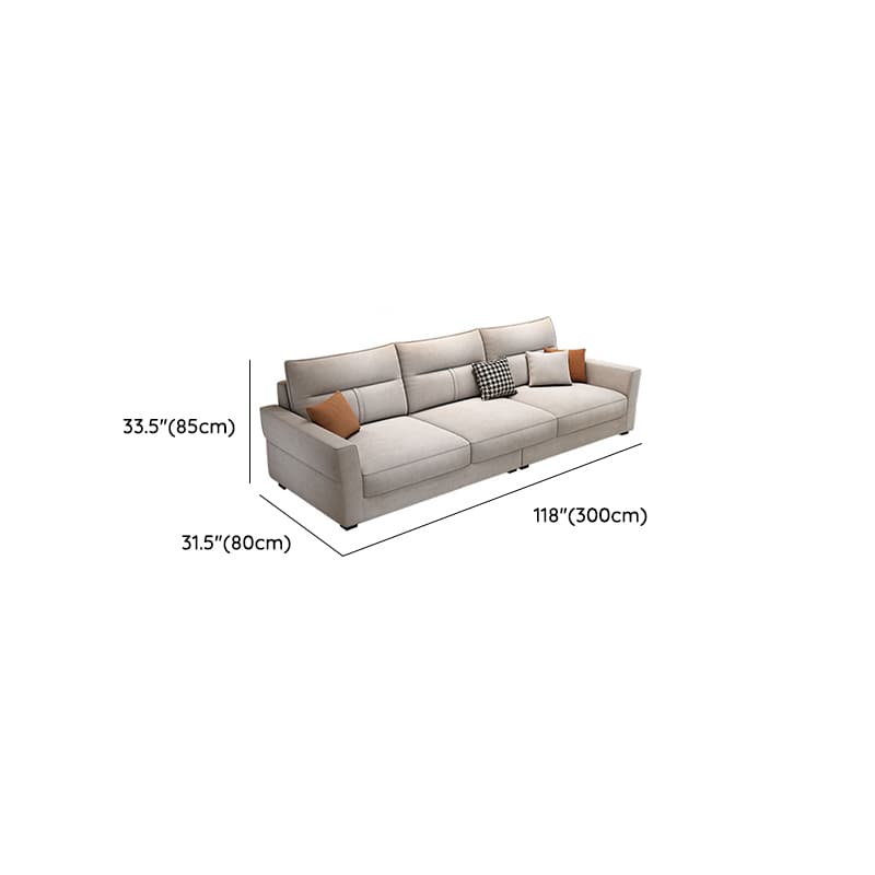 Standard Sofa/Single Sofa with Loose Back, Flannel Upholstery in Light Gray, Arm Included, 4/3 Pillows - image 17