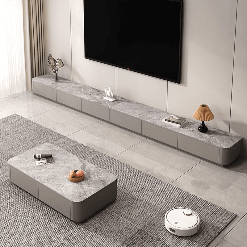 Rectangular Natural Wood TV Stand for Drawing Room - image 6