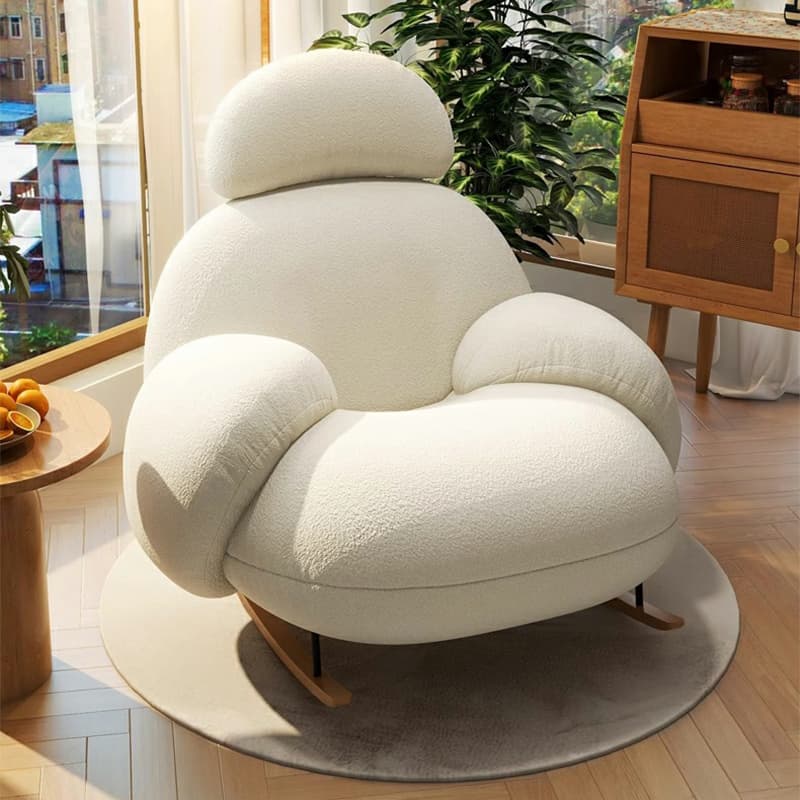 Attractive and Comfortable Designer Indoor Rocking Chair with Natural Wood Legs - image 7