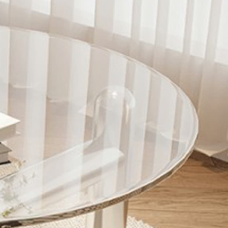 Sleek Silver Stainless Steel Coffee Table with Tempered Glass Top - image 5