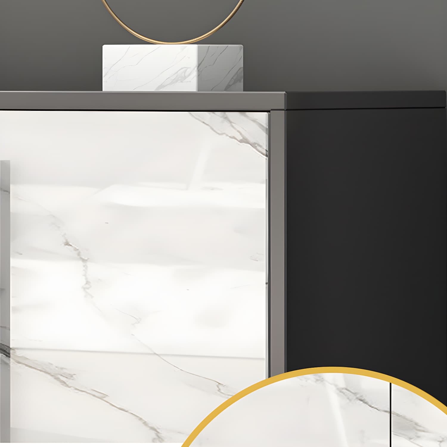Engineered Wood Buffet Server with Drawers Modern Sideboard Table - image 9