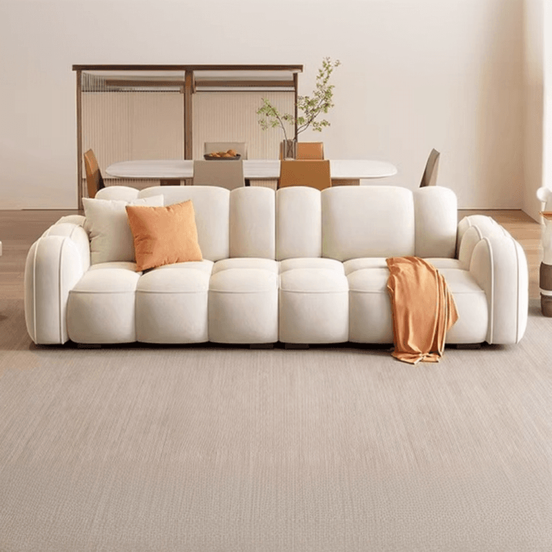Standard Sofa in Rose/Off-White/Amber Color Flannel with Armrest - image 9