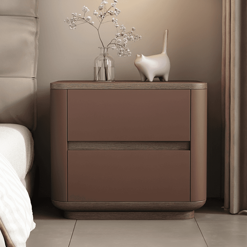 Organic Modern Nightstand With Drawer Organization Featuring 2 Drawers and Real Wood Countertop - image 4