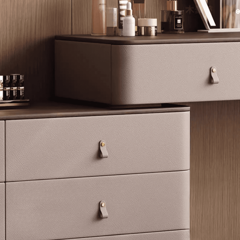 Multi-Purpose Tan Vanity Set with Lighting, Scalable Push-Pull, Adjustable Touch and Brightness - image 6