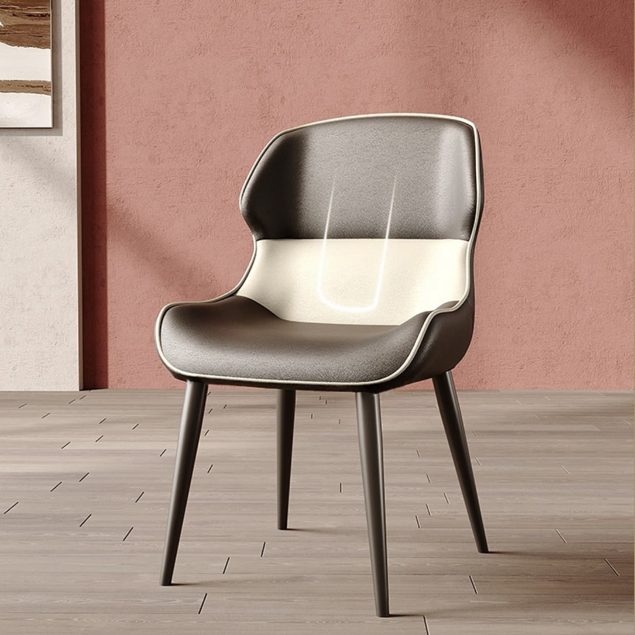 Brasserie Contemporary Faux Leather Dining Chair Parsons Chair in Matte Finish - image 27