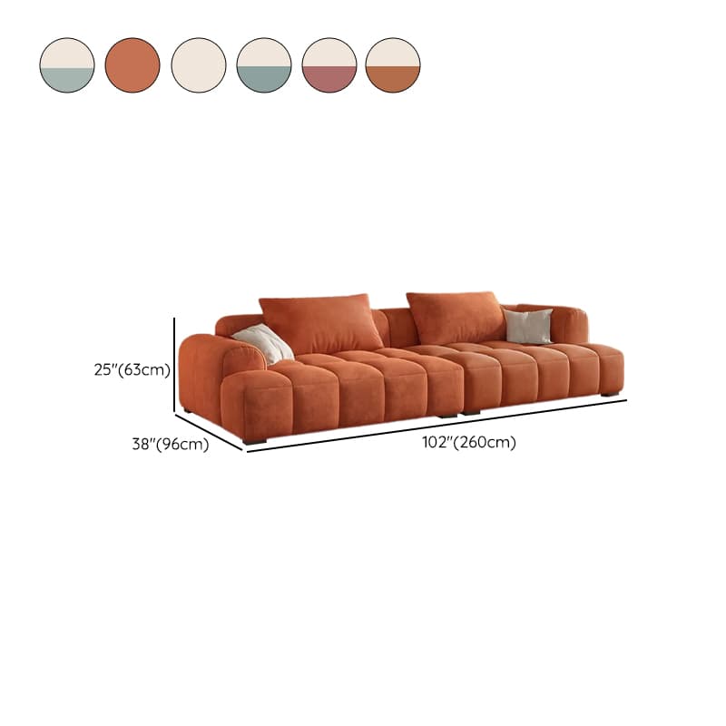 Vibrant Peony/Cerulean/Tangerine Color Sofa Couch with Round Arm and Concealed Support - image 25