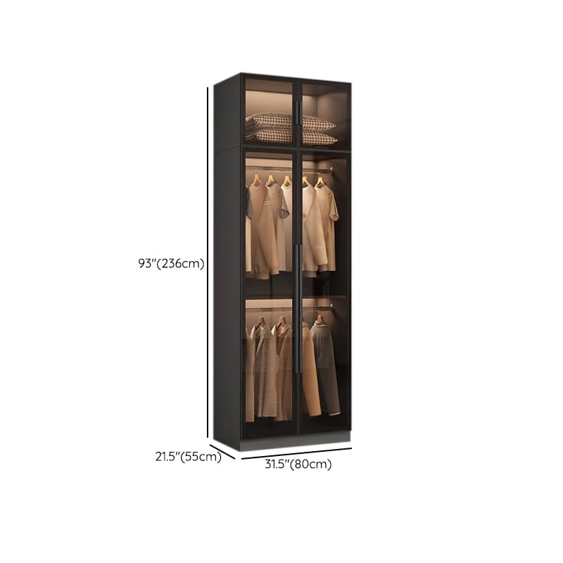 Ink-Colored Manufactured Wood Detached Wardrobe Closet with Soft Close Drawer, Door, Interior Shelves, and Clothing Rod - image 15