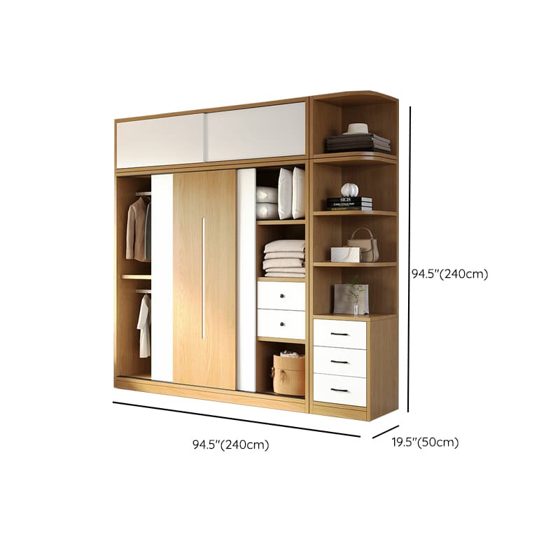 Natural Color Minimalist Cabinet Armoire with Soft Close Drawer, Soft Close Door & Interior Shelves - image 32
