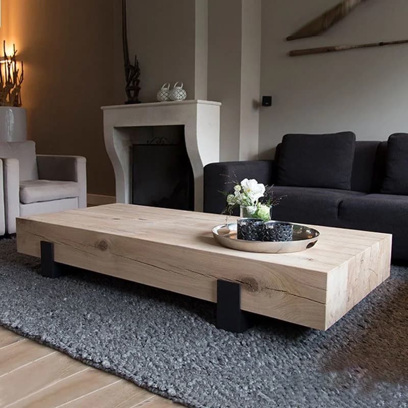 Pine Square Sledging Board Game Coffee Table for Home