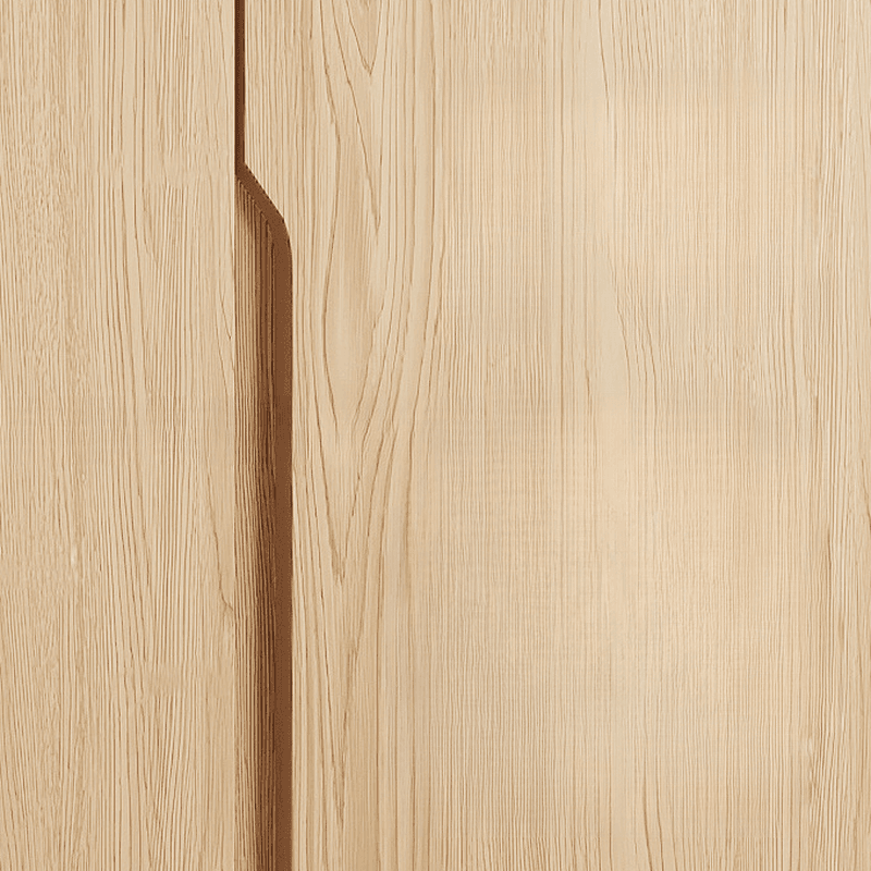Natural Finish Minimalist Oak Wood Cabinet Armoire with Soft Close Drawer, Soft Close Door, Interior Shelves, and Clothing Rod - image 5