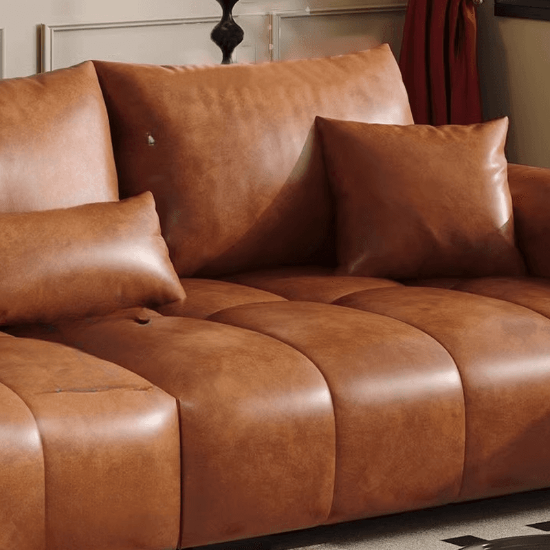 Contemporary Cocoa Standard Sofa Stain Resistant Solid Color with 2 Pillows for 5-seater/Seats 4/3-seater - image 6