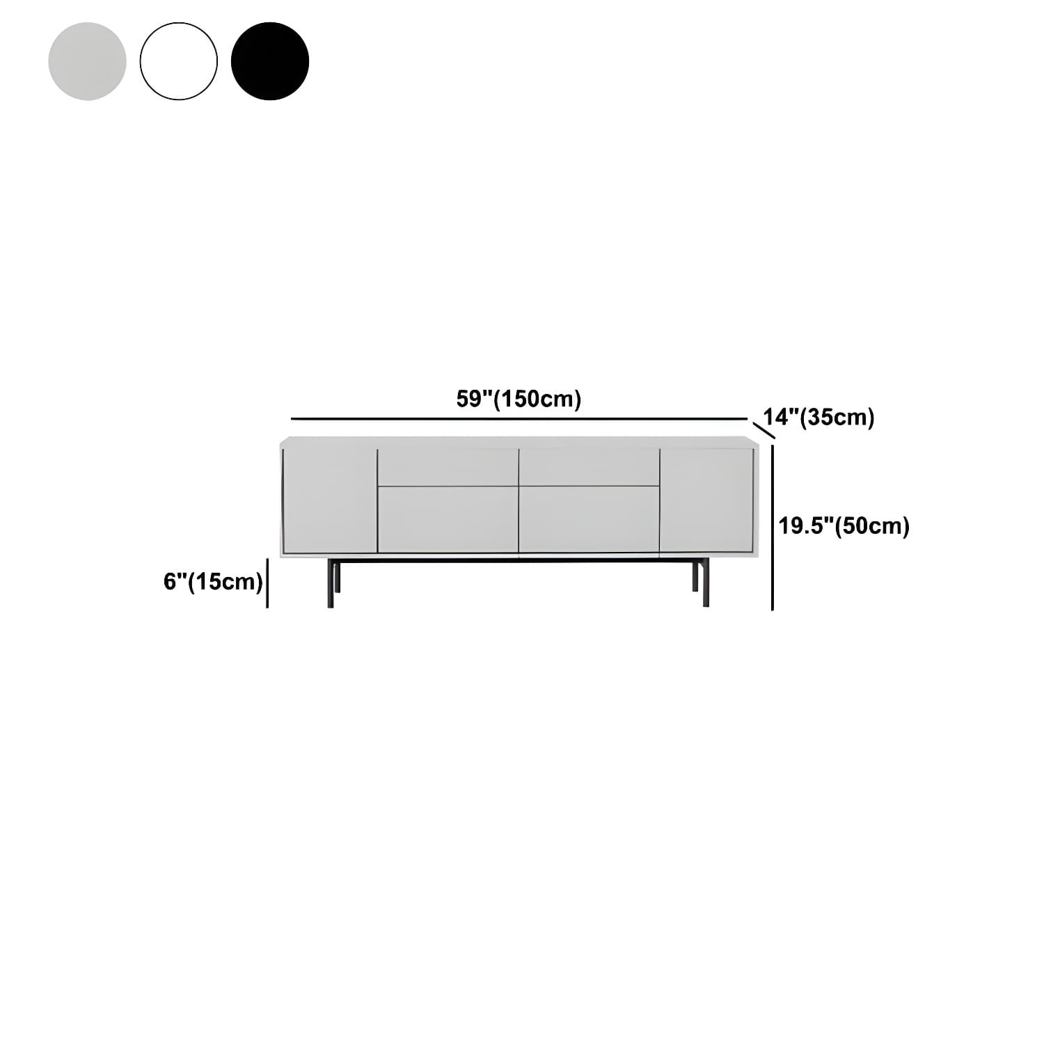 Industrial Enclosed Storage TV Stand Wooden Rectangle TV Cabinet with Splayed Legs - image 17