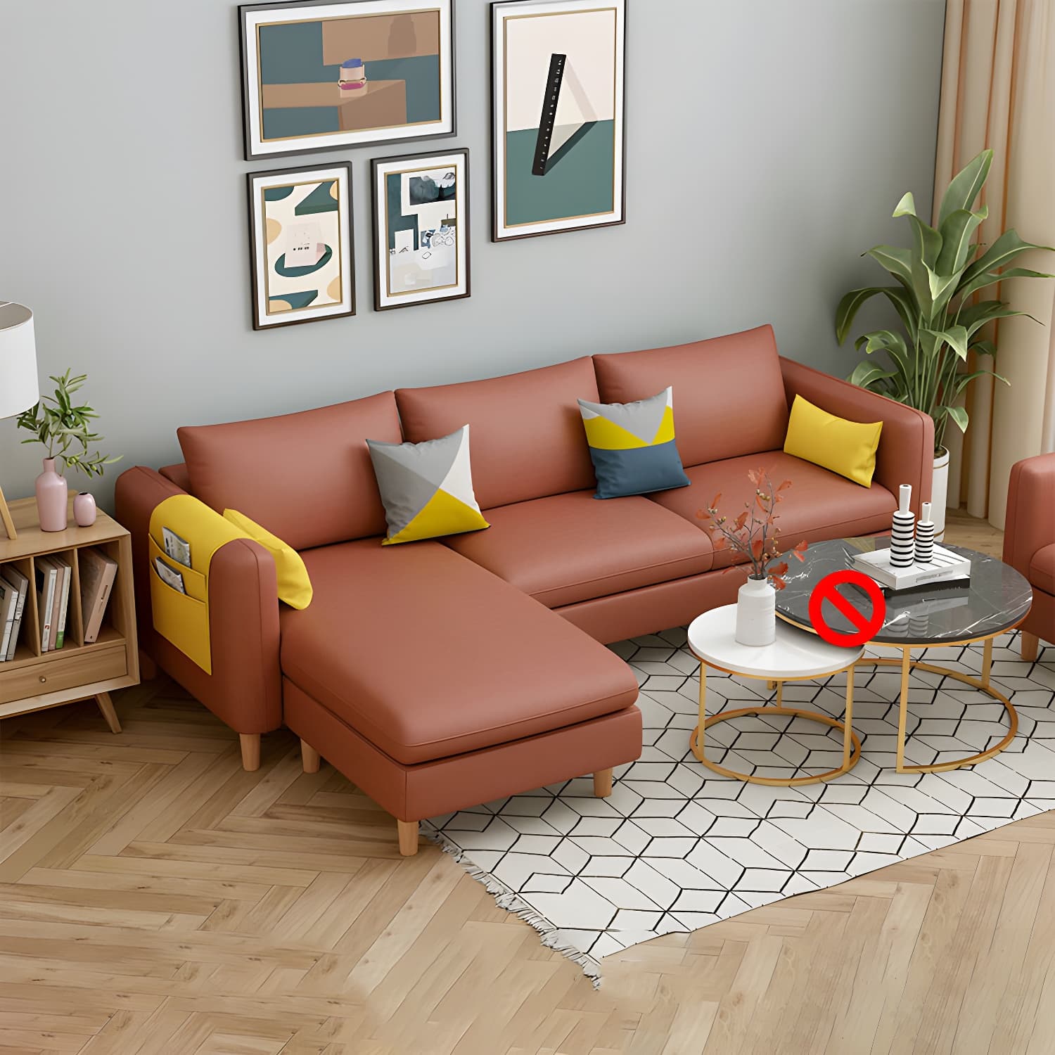 Modern Wooden Frame L-Shaped Sectional Sofa Chaise in Small Size with Storage Included - image 10