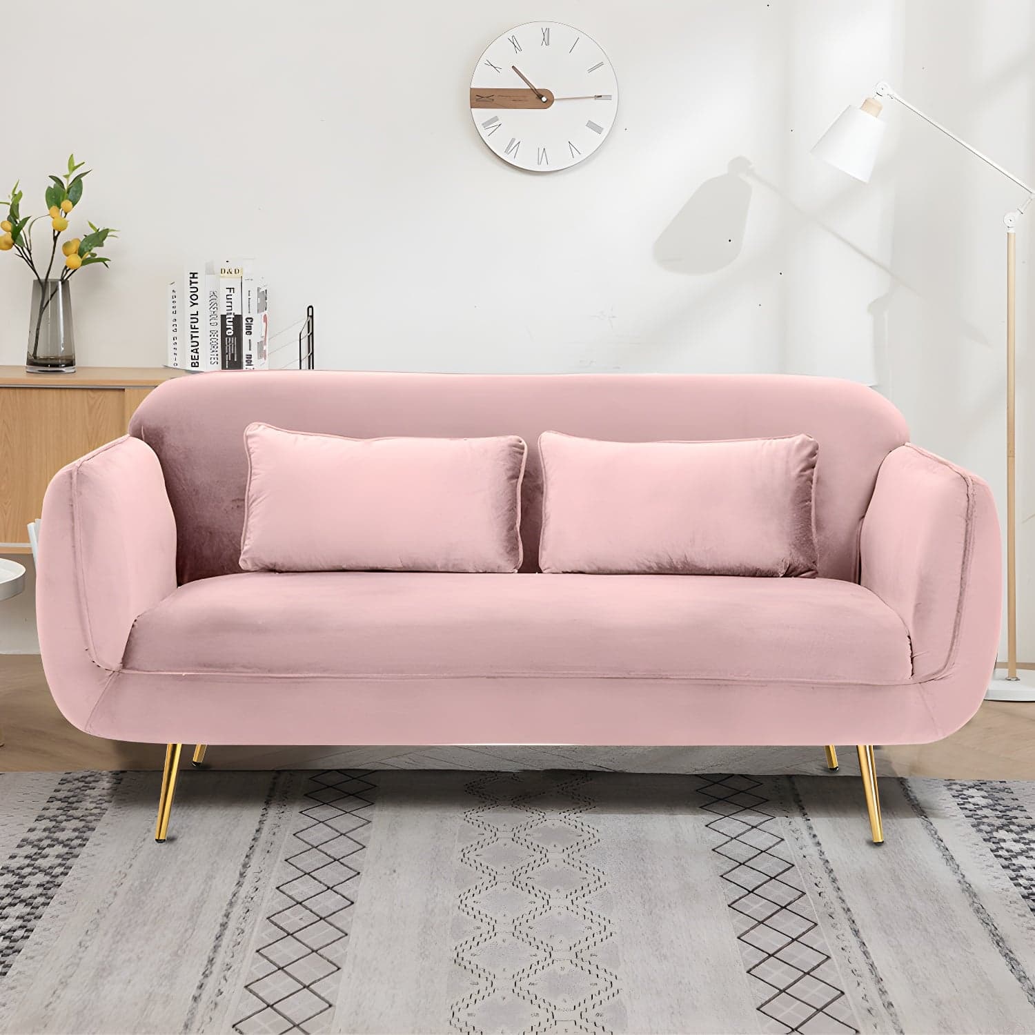 Glam Tight Back Loveseat with Flared Arm and Extra Pillows for Home and Apartment - image 19