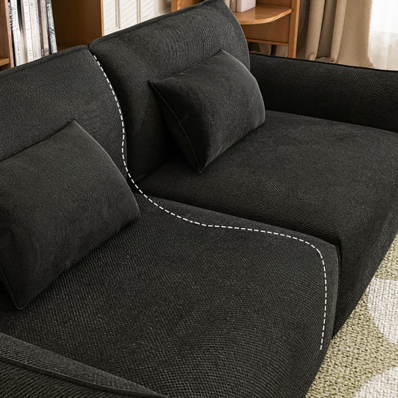Modish Solid Color Gray/Midnight Black/Chalk Floor Sofa for 3/for 2 with 2 Pillows, Scratch-durable - image 11