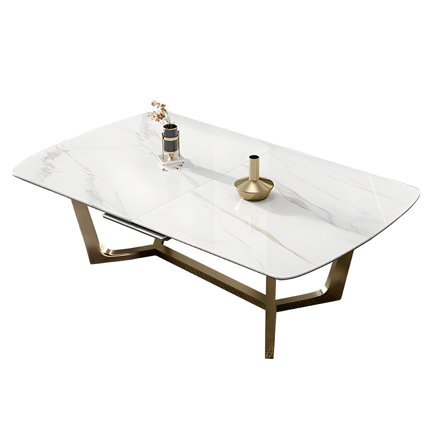 Glam 1/4/5/7 Pieces Rectangle Dinette Set with Sintered Stone Scalable Dining Table Set - image 4