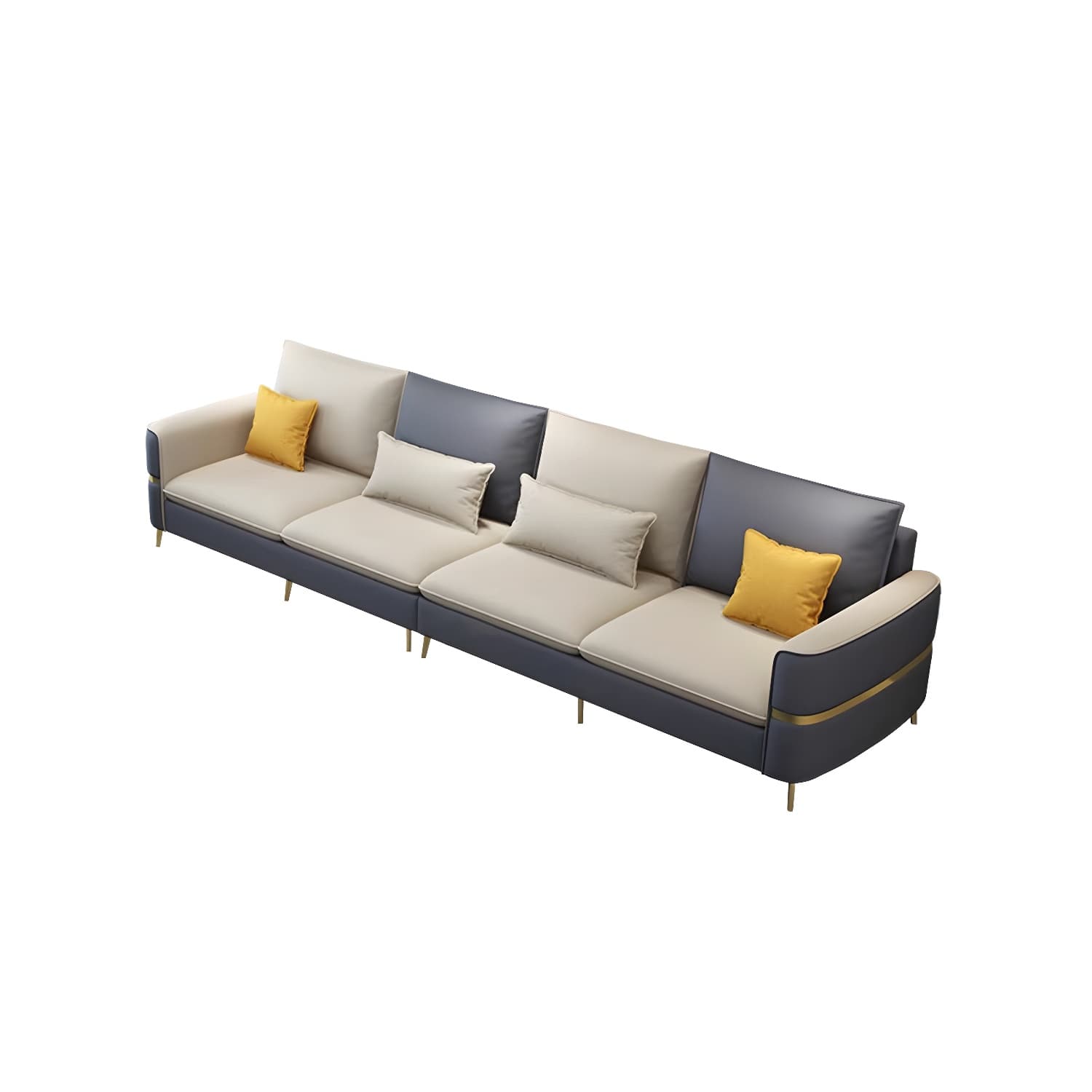 Glam Beige Tech Cloth Sectional Sofa with Pine Frame in Stationary Design - image 5