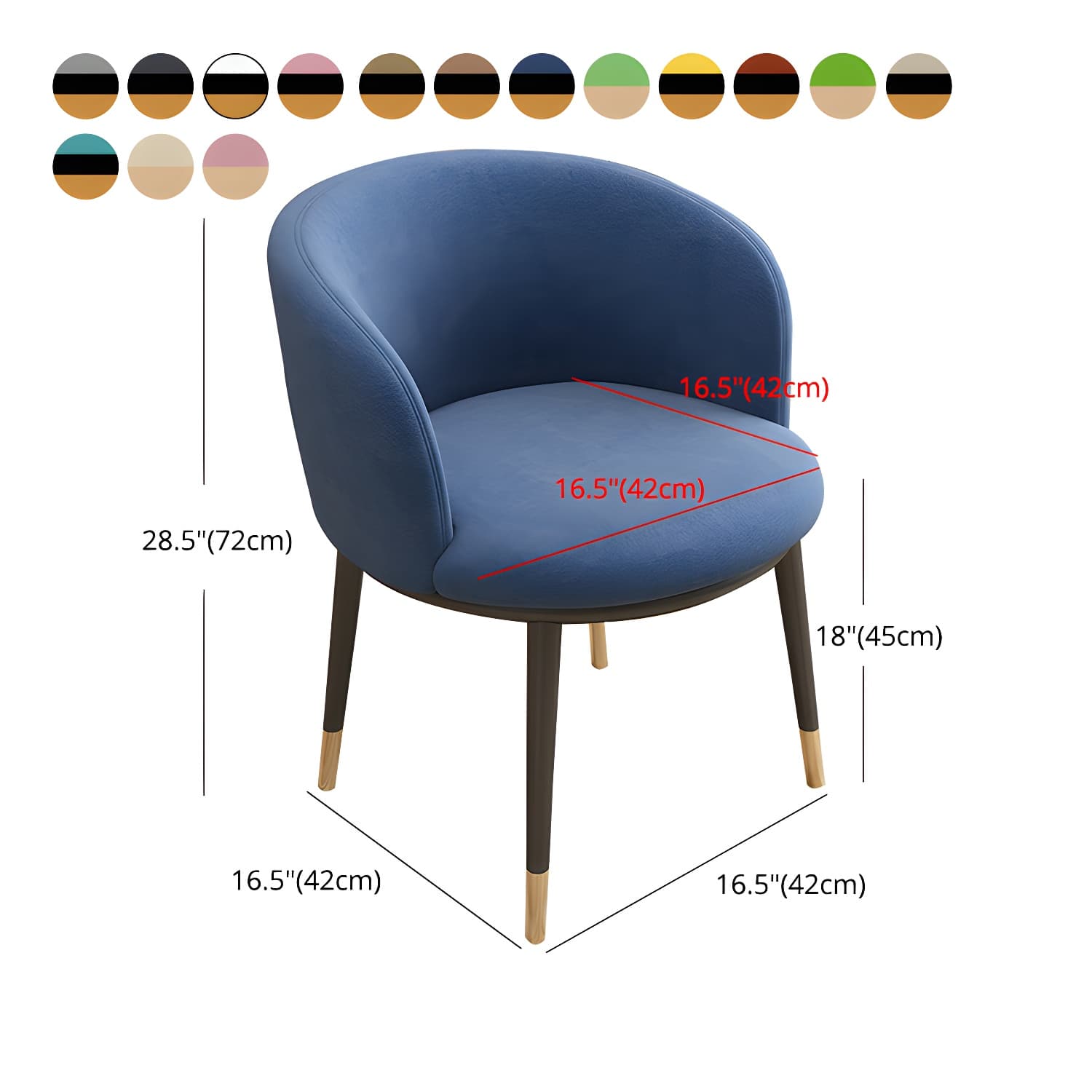 Faux Leather Contemporary Dining Chair with 4 Legs Matte Finish Solid Back Chair - image 30