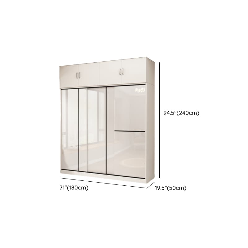 Chalk Modern Timber Self-supporting Wardrobe with Soft Close Door and Clothing Rod, Slipping Mechanism - image 22