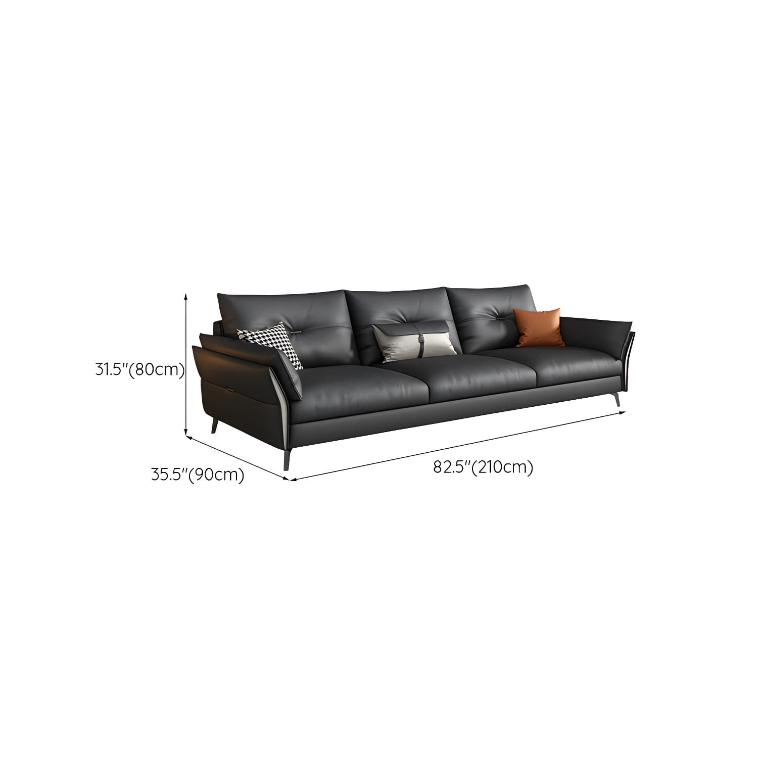 Modern Gray Tufted Sectional Sofa with Flared Arms and Wood Frame - image 12