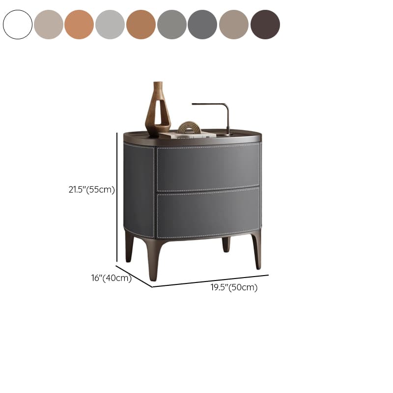 Contemporary 2 Tiers Drawer Storage Bedside Table with Real Wood Countertop - image 18