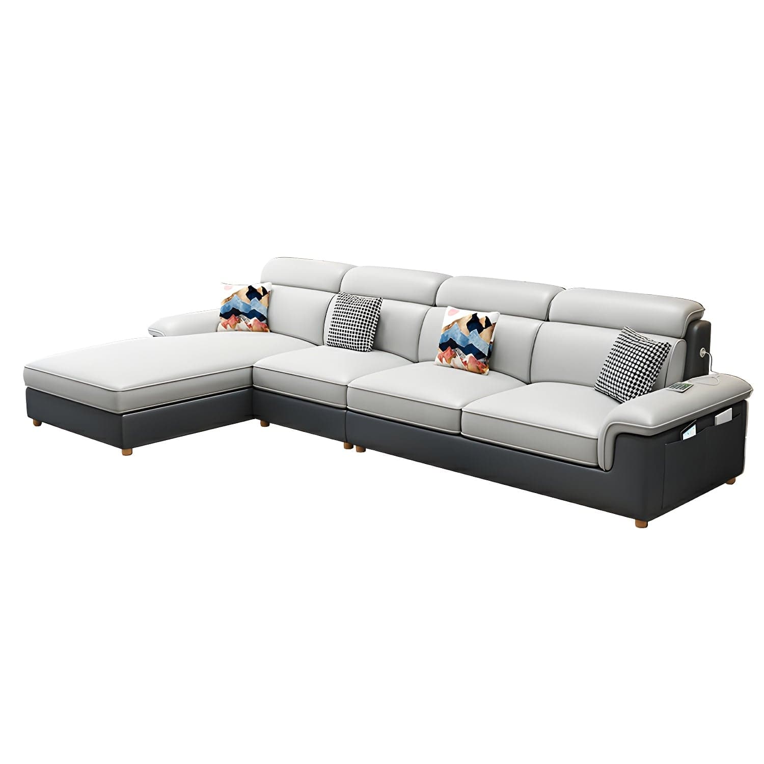 Modern Wood Frame L-Shape Sectional Sofa Chaise with Slipcover and Storage Included - image 4