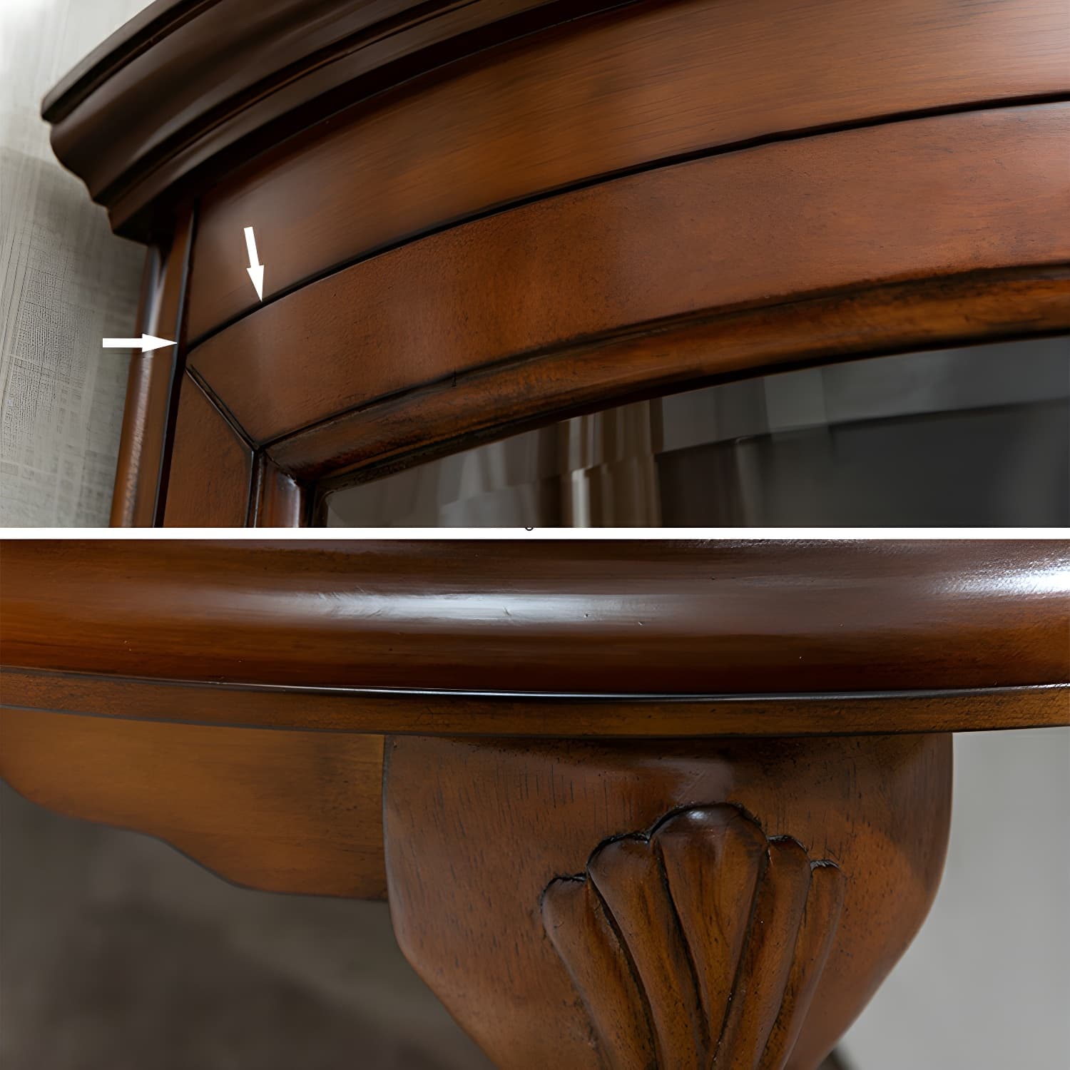 Mid-Century Modern Corner Accent Cabinet with Brown Wood Counter Top and Distressed Metal Base - image 7