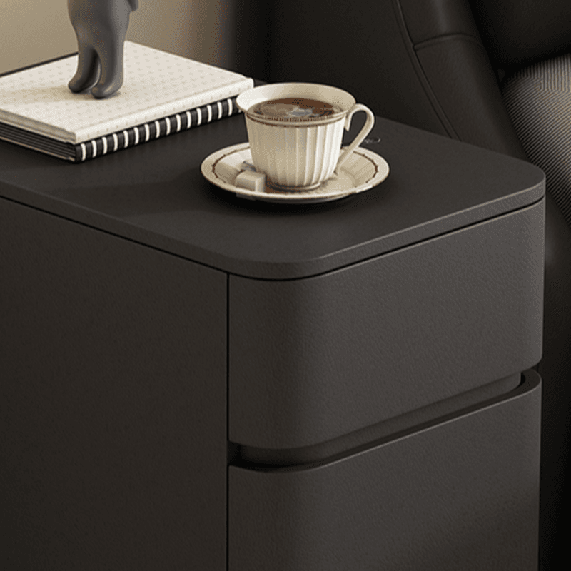 Stylish 3 Tiers Nightstand With Drawer Storage in Artificial Leather - image 7