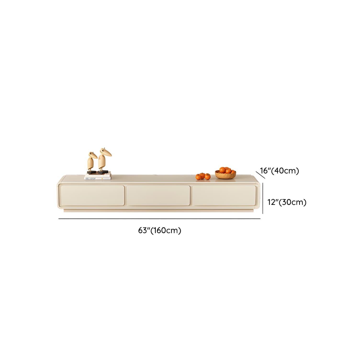 Beige Modern TV Stand with Soft Close Drawers - Cable Management - No Assembly Required - image 8