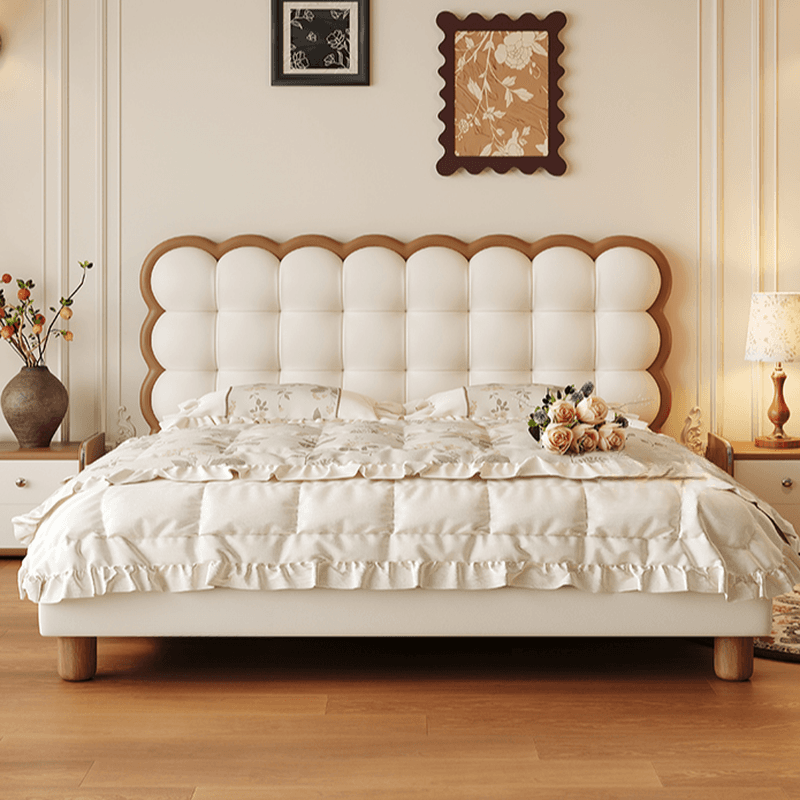 Storage Included Panel Bed with 3 Storage Boxes, Steel Frame, Stitch-tufted Design, and Sponge Upholstery