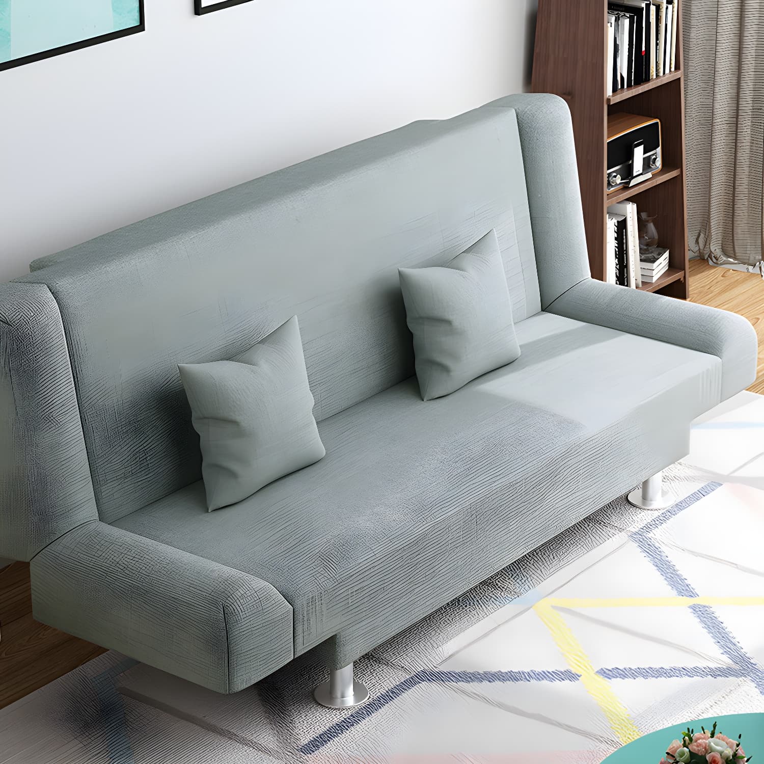 29.53"H Linen Armless Convertible Sleeper Sofa Bed for Living Room - image 14