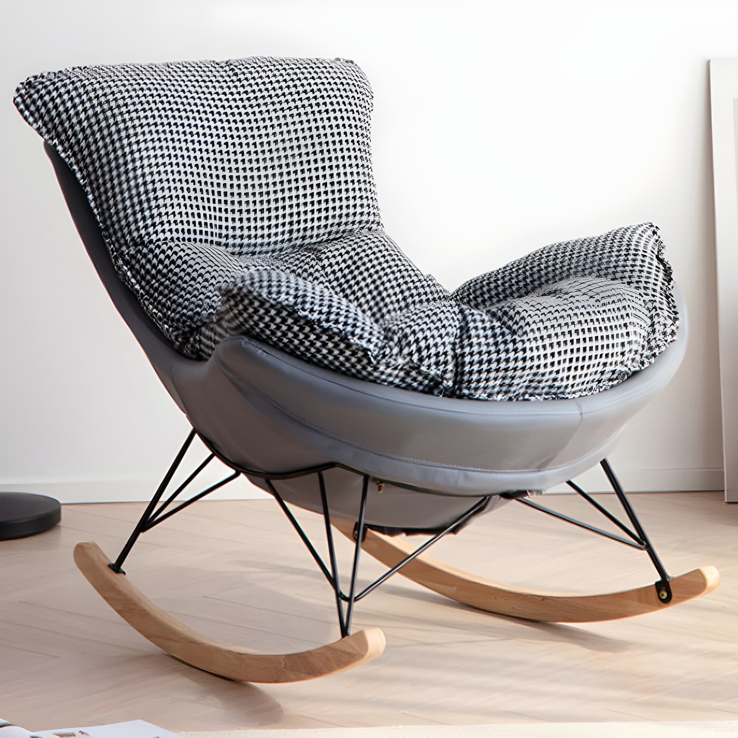 Modern Rocker Chair Upholstered with Dark legs Glider for Living Room - image 24