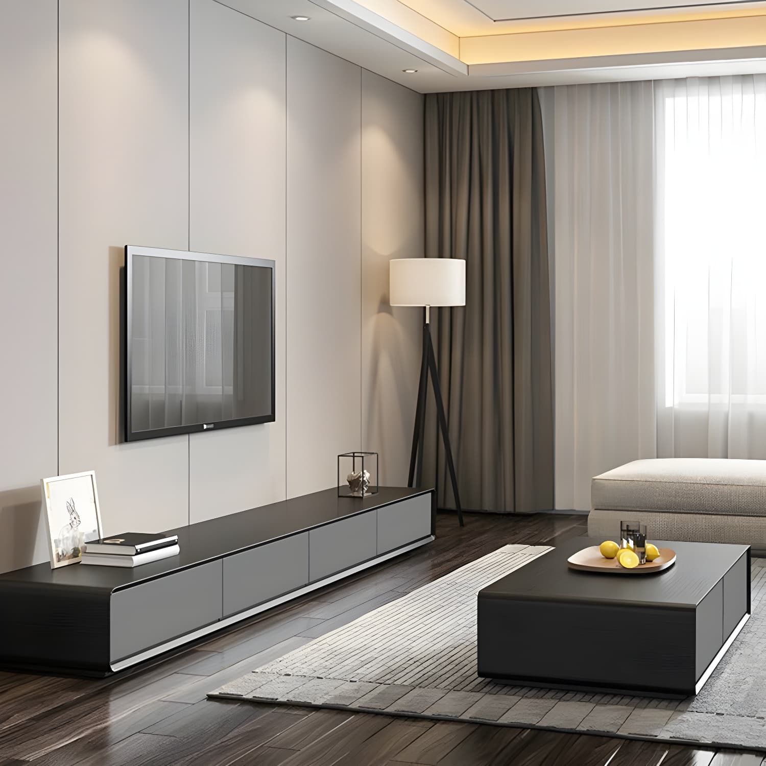 Modern Wood Coffee Table with Drawers - Rectangular Shape and Storage Included - image 18