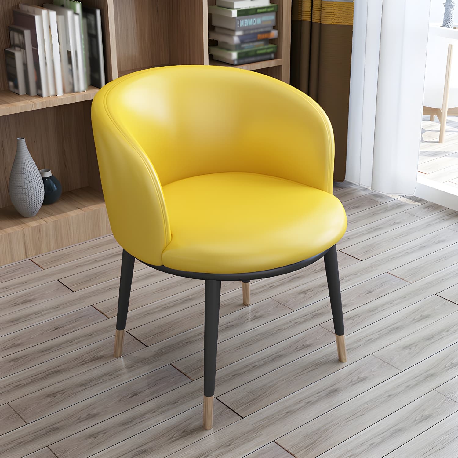 Faux Leather Contemporary Dining Chair with 4 Legs Matte Finish Solid Back Chair - image 19