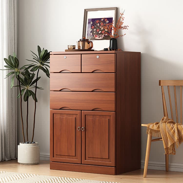 Modern Solid Wood Combo Dresser with Shelves, Drawers, and Cabinet Storage - image 6
