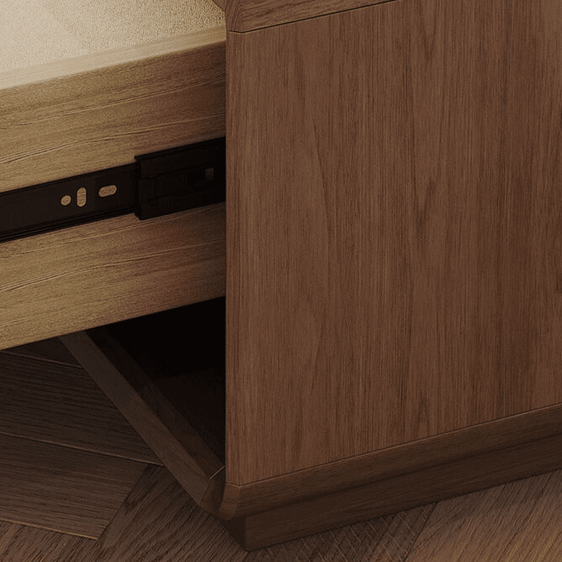 Midnight Black/Auburn Modern Wooden TV Stand with 3 Drawers/4-Drawer - image 7
