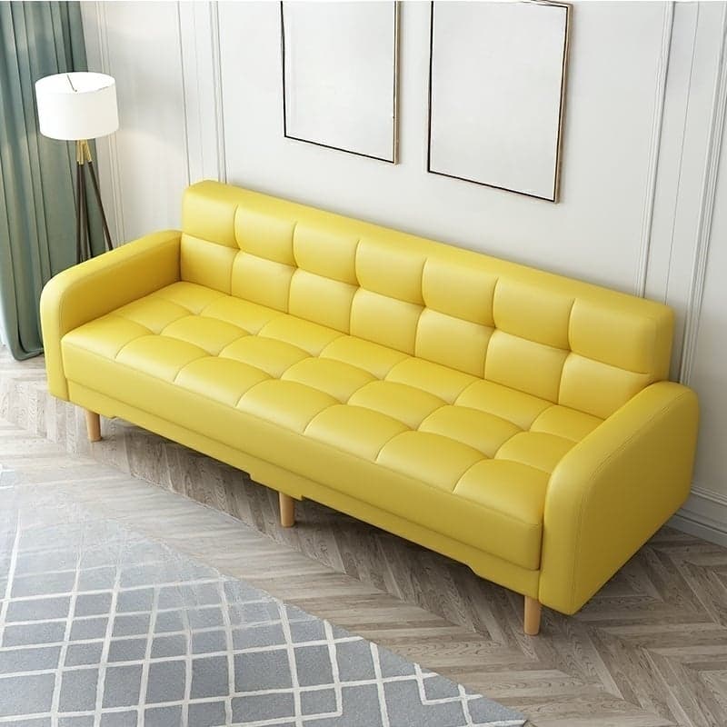 Square Arm Foldable Convertible Sofa with Biscuit Back for Living Spaces - image 10
