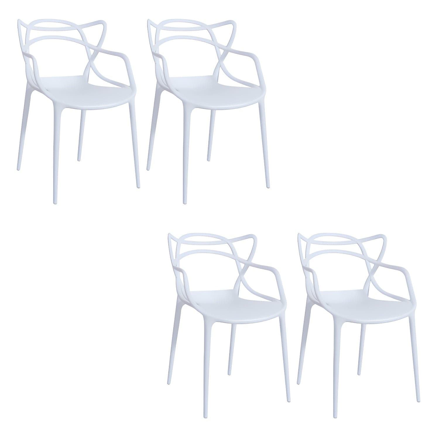 Open Back Dining Arm Chair Modern Indoor-Outdoor Plastic Chair - image 7