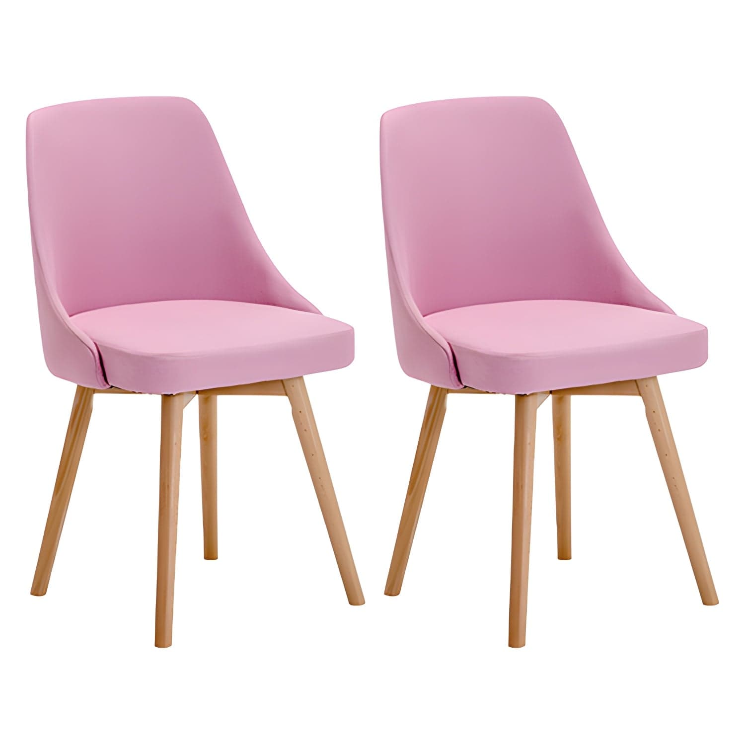 Upholstered Armless Dining Chairs Scandinavian Side Dining Chairs with Wood Legs - image 9