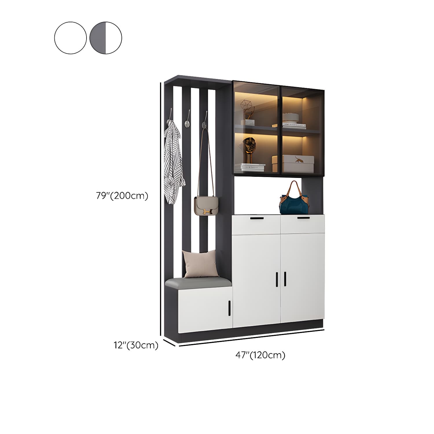 Contemporary Style Wooden 3-door Accent Cabinet with Drawer and Shelf - image 17