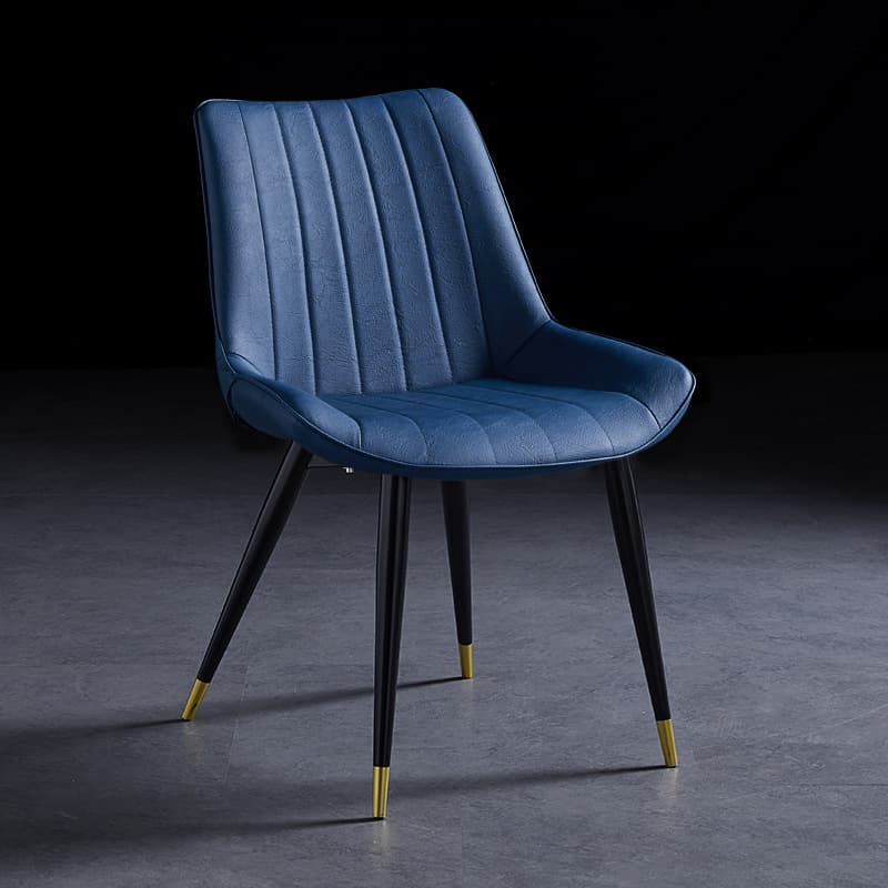 Outlined Faux Leather Upholstered Reliable Side Chair with Metal 4 Legs for Restaurant - image 32