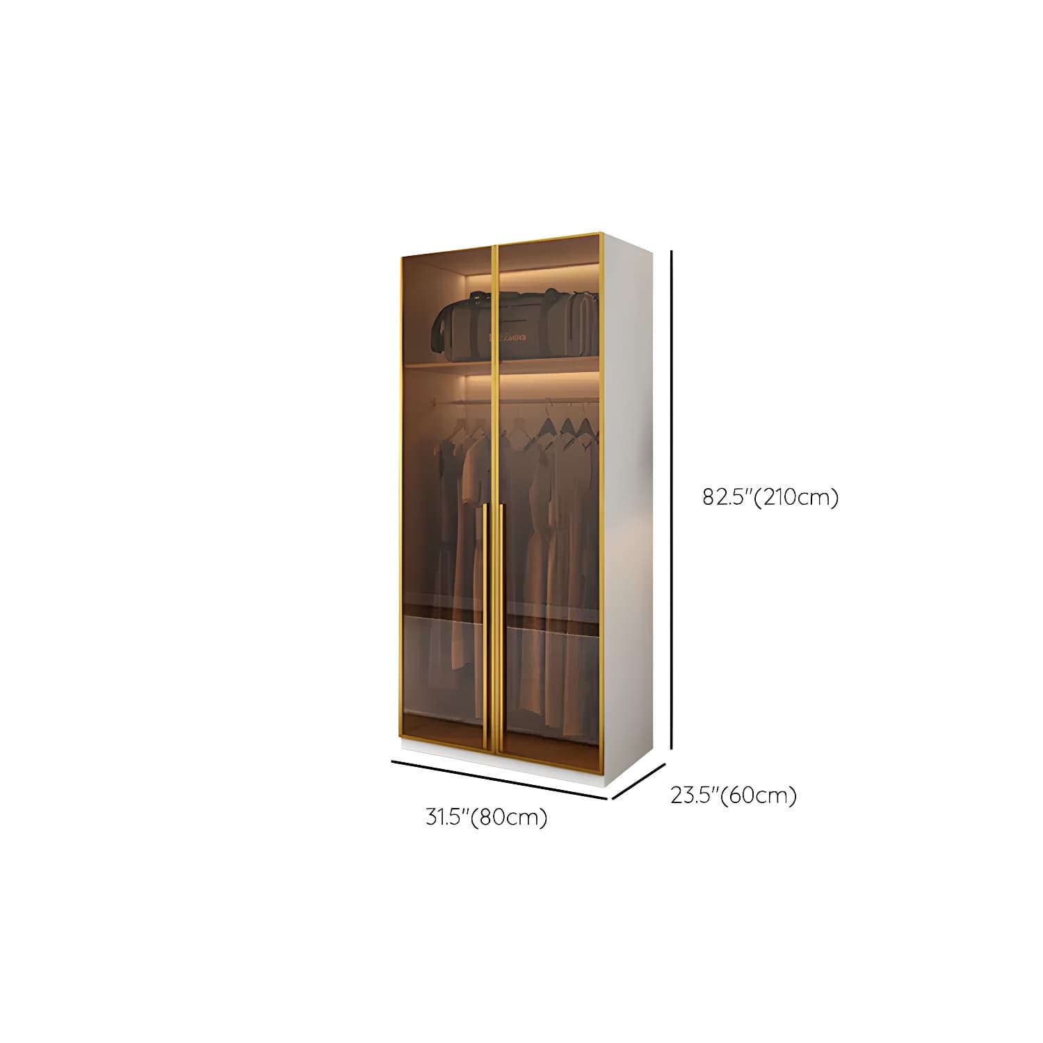 Modern White Wood Frame Wardrobe Armoire Freestanding Wardrobe with Soft Close Drawers - image 11