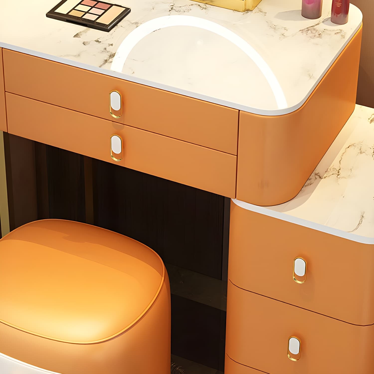 Contemporary Make-up Vanity with 5 Storage Drawers for Bedroom - image 13