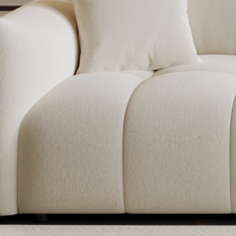 Modish Solid Color Scratch-durable Standard Sofa in Midnight Black/Mocha/Off-White, Seats 3 with 3 Pillows - image 14