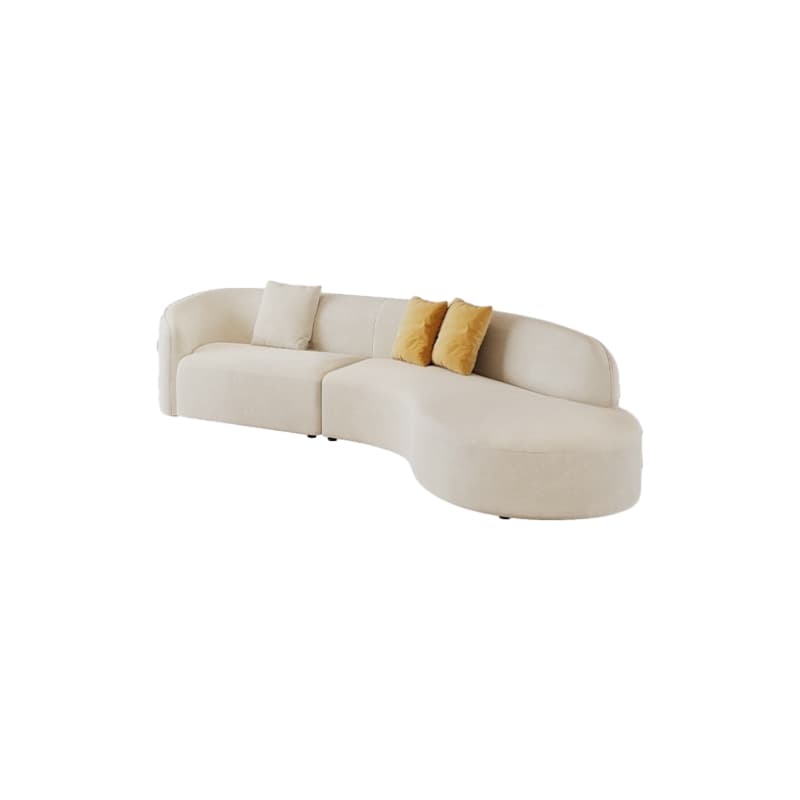Living Room Use Arced/Straight Natural Wood Right Hand Facing/Horizontal Corner Sectional/Sofa with Concealed Support for 5/6 Person/for 2 - image 5