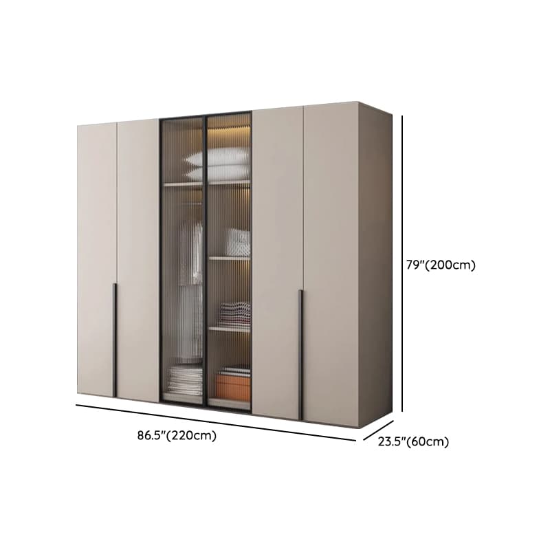 Light Gray Trendy Detached Armoire Cabinet with Soft Close Door, Interior Shelves, and Hanging Rod - image 20