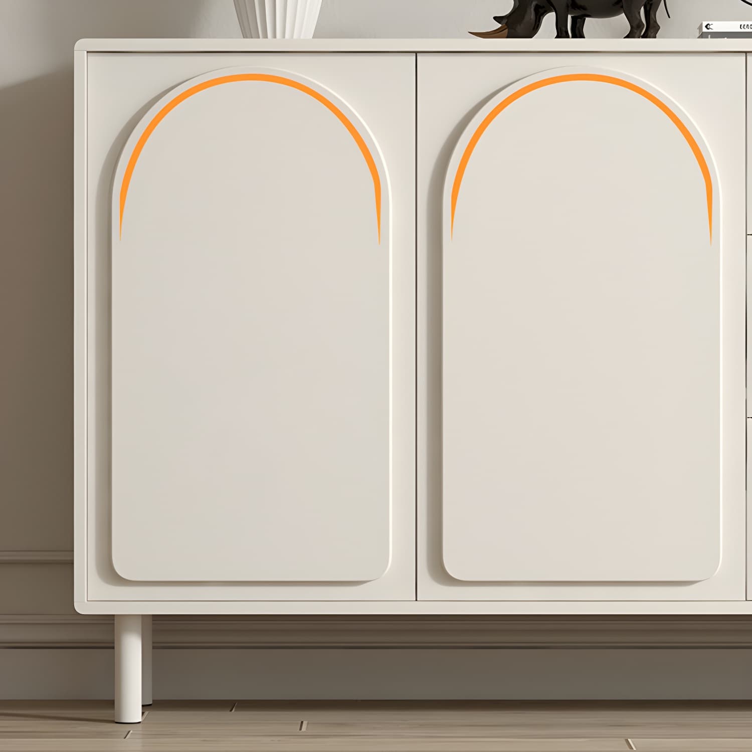 37.4"Tall White Wooden Cabinet , 3- Drawer Rectangle Accent Cabinet - image 7