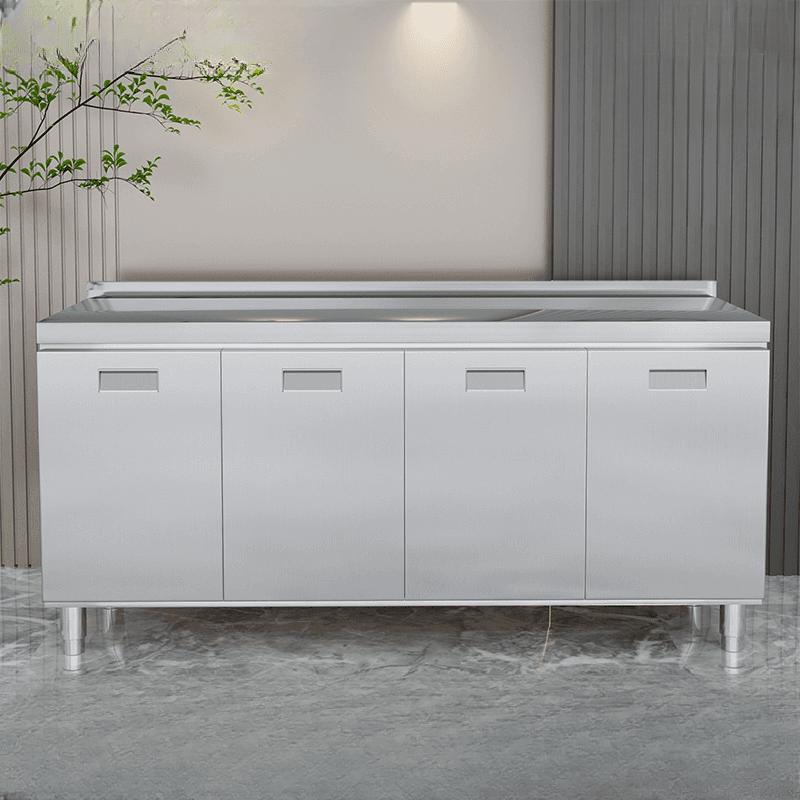 2 Shelves & 4 Doors/3 Doors/2 Doors Silver Metal Standard/Narrow Sideboard with Larder & Hutch