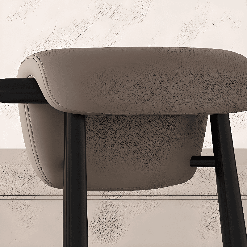 Casual Side Chair in Vinyl Leather with Wood Legs, Low Back, Framed and Balanced - image 13